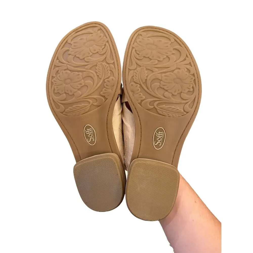 Sofft Women's The Heel Tapioca Gray Fallon Slide Sandals Size 7